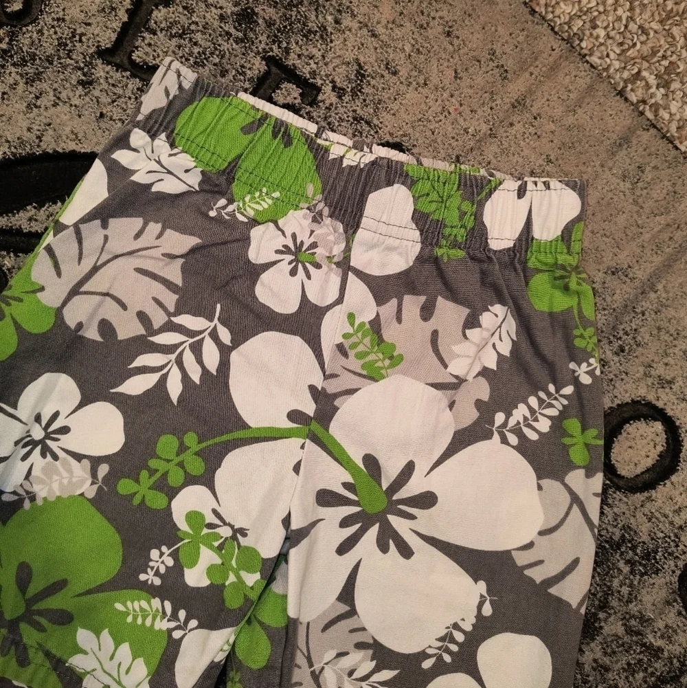 Carter's Toddler Boys Floral Print Shorts Casual Tropical Green Gray Size 3T
